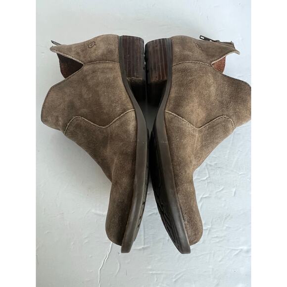 Born Distressed Brown Leather Western Ankle Comfort Rubber Sole Bootie Boots 8.5 - Picture 7 of 13